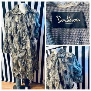 Donaldson’s of Minneapolis Vintage Full Length Gray Curly Goat Fur Coat